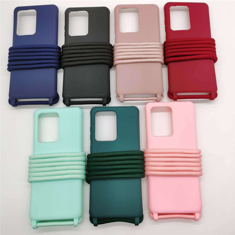 Shoulder Strap Rope Crossbody Case for Samsung A71 A51 A41 A21S A12 A22 A32 A52 A72 A13 A33 A53 A73 5G M60S M80S Silicon