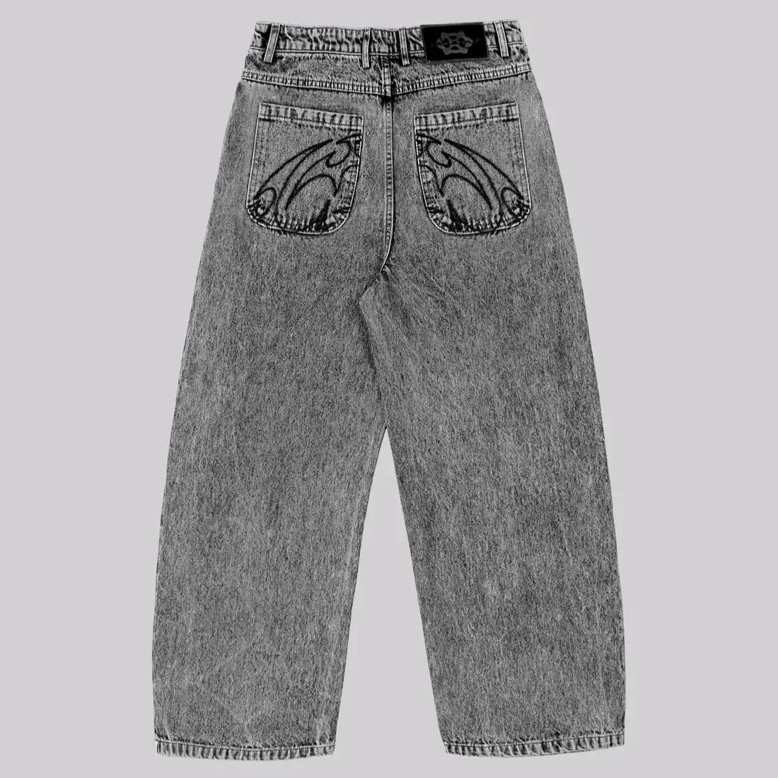 Men's Clothing European And American Cross Border American High Street Retro Street Harajuku Hip Hop Embroidery Washed Loose Straight Jeans