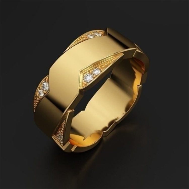 Unisex Jewelry Fashion gold diamond ring anniversary gift engagement wedding jewelry ring jewelry