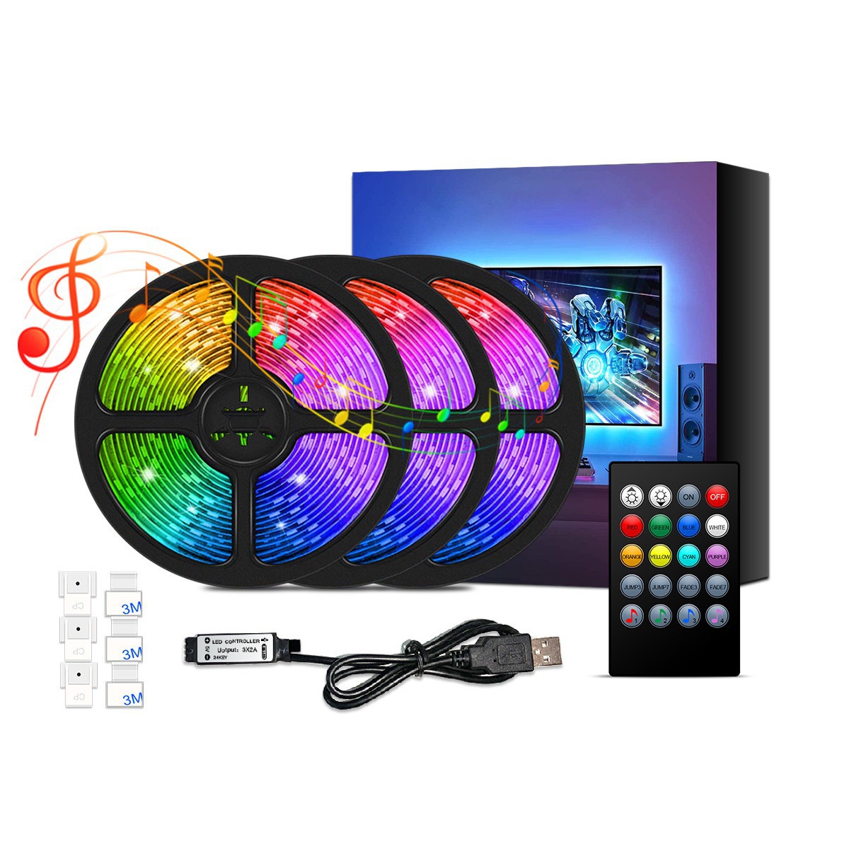 Usb TV Background Light TV Music Rgb Horse Racing Atmosphere Light Strip 5Vled Light Strip Set