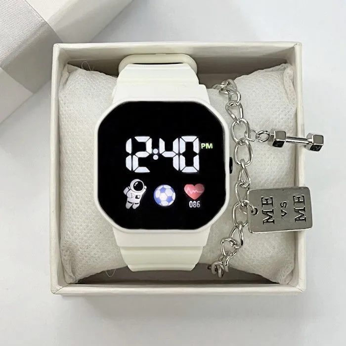Technologie Sinn Ins Gut aussehende Einfache Mode Wasserdichte Elektronische Uhr Kinder Led Spaceman Student Party Uhr Männer und Frauen
