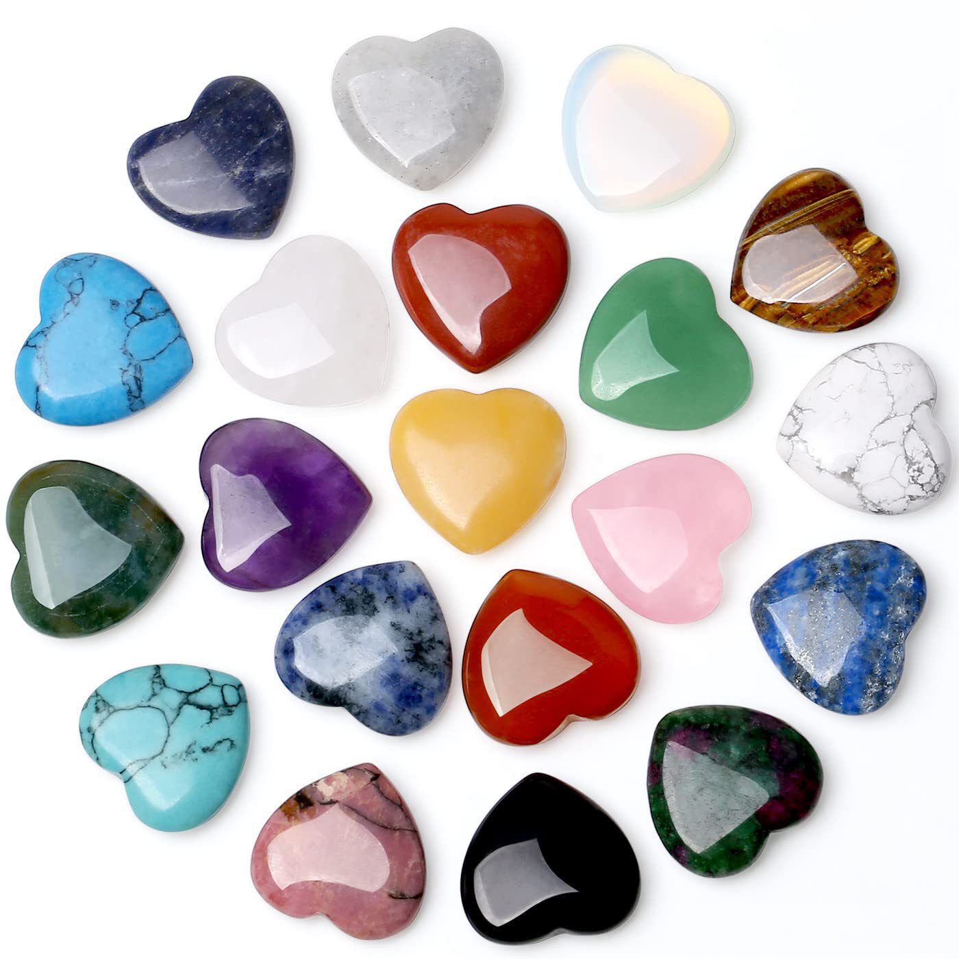 Women's Jewelry 20pcs Natural Crystal 20mm Heart Shaped Love Natural Stone Ornaments Gemstone Crystal Stone Jewelry