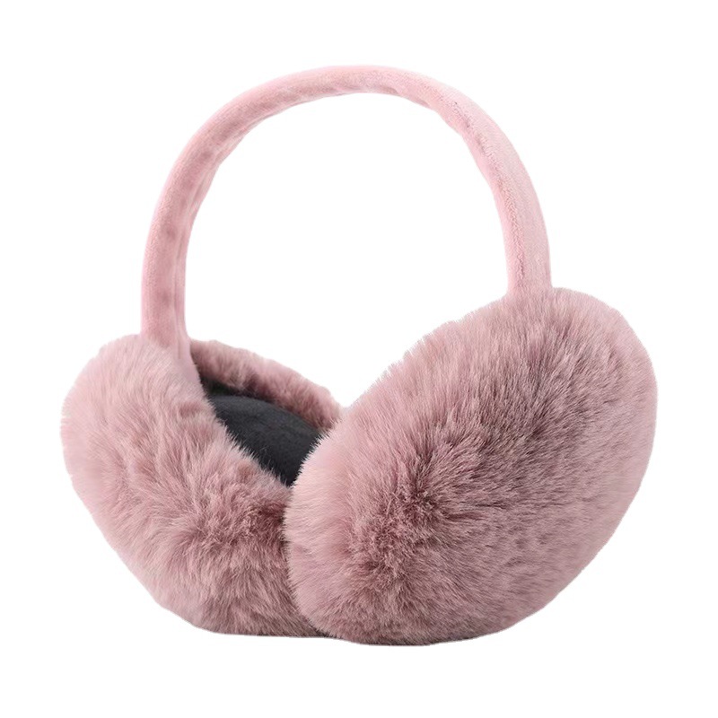 Unisex Foldable plush earmuffs for women cute autumn and winter warm ears warm winter solid color winter ear bag