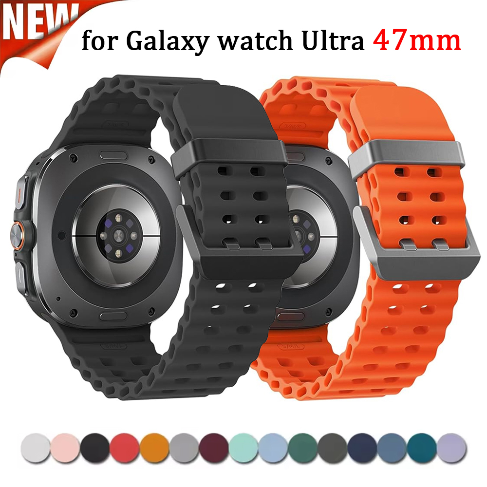 Original Straps for Samsung Galaxy watch Ultra Strap 47mm accessories Silicone Sport Bracelet Correa Galaxy watch 7 Ultra Band