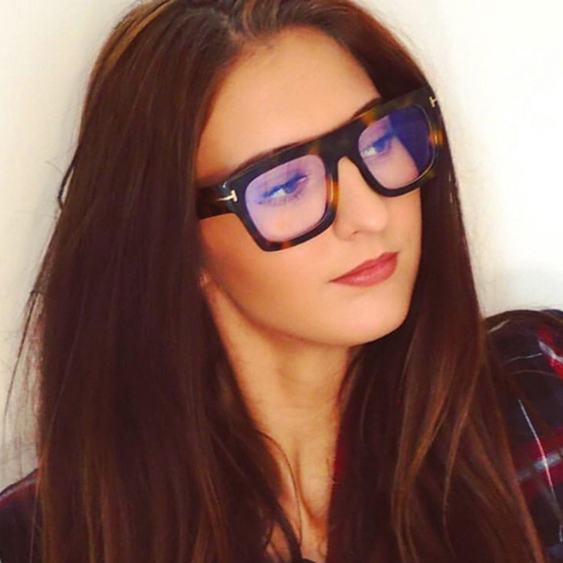 T word square glasses frame new flat glasses anti-blue light large frame optical frame trend fashion