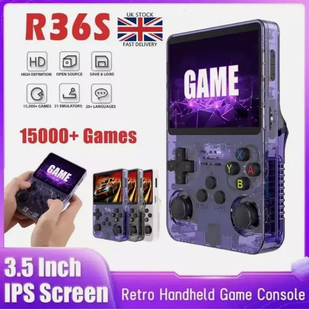 R36S Retro Handheld Console -3.5' IPS, Linux, R36S Pro -15,000+ Games - UK Stock