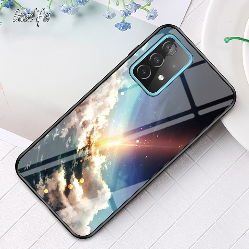 A90 A80 Case DECLAREYAO Hard Glass Cover For Samsung Galaxy A70 A60 A50S A40 A20S A30 A20 A10e Case Silicone Slim Temper