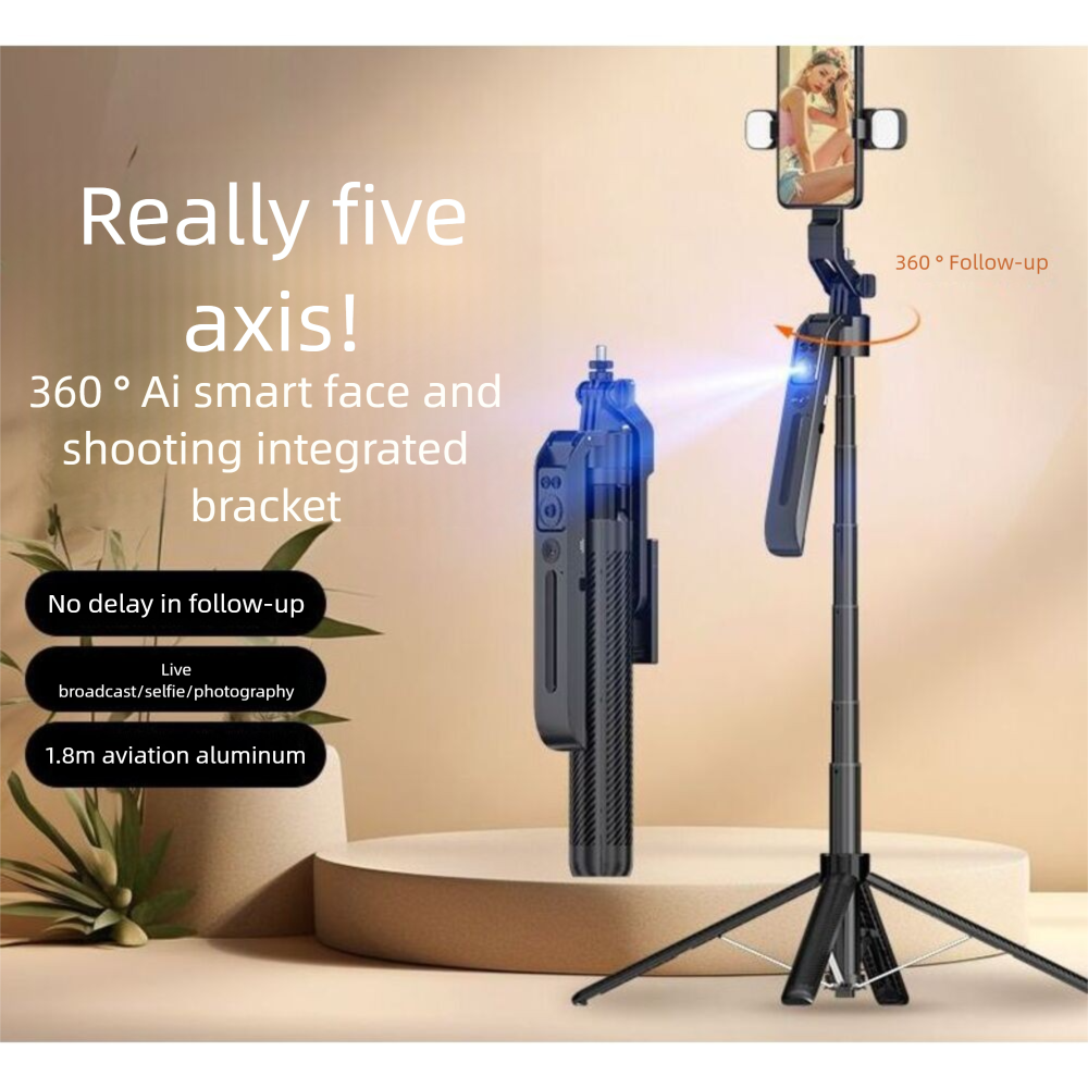 Douying A6 Smart AI Selfie Stick 360 Degree Rotation Face Tracking Travel Portable Floor Photo Artifact