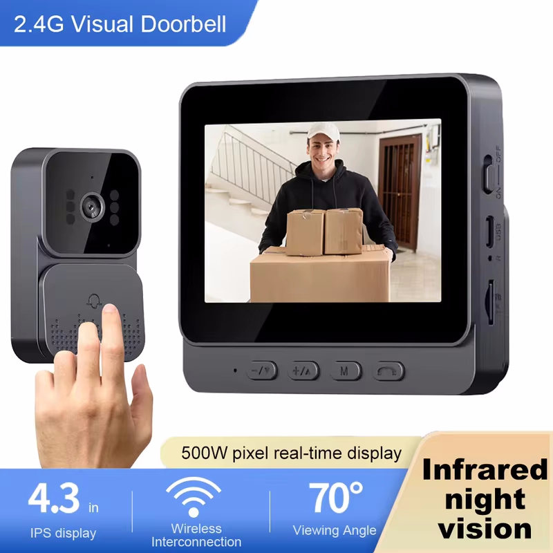 Doorbell Video Camera 2.4G Wifi IR Wireless Motion Detection Alarm Security Smart Home Door Bell Two-Way Intercom