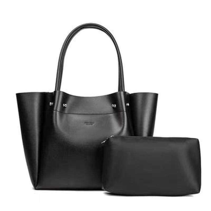 Women's Bags New Large Capacity Soft Leather Shopping Bag One Shoulder Hand Held Commuter Tote Bag Original One Piece