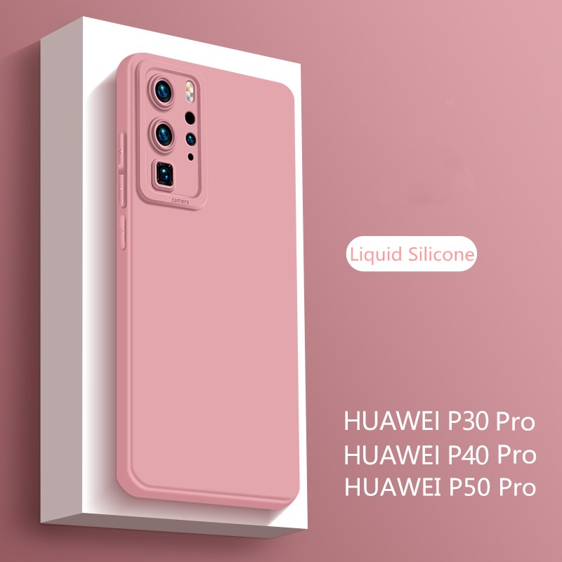 Original Liquid Silicone Phone Case For Huawei P30 P20 P40 50 Pro Mate 20 30 40 Honor 50 Pro 8X 9X Back Protector Cover