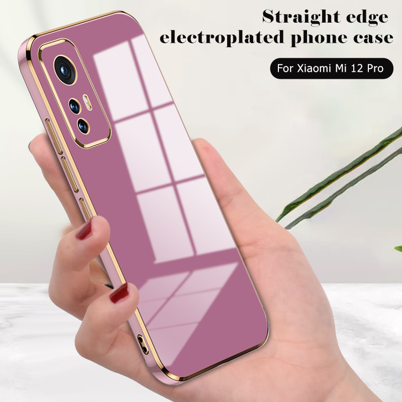 Luxury 6D Plating Square Phone Case For Xiaomi 12 Pro 12X Silicone Shockproof Cover For Xiaomi 12