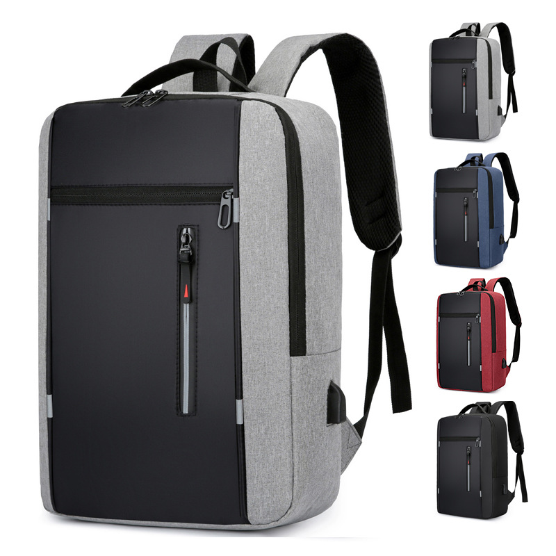 Men's Backpack Simple Usb Charging Business Computer Bag, Men's Multi Functional Student Large Capacity School Bag