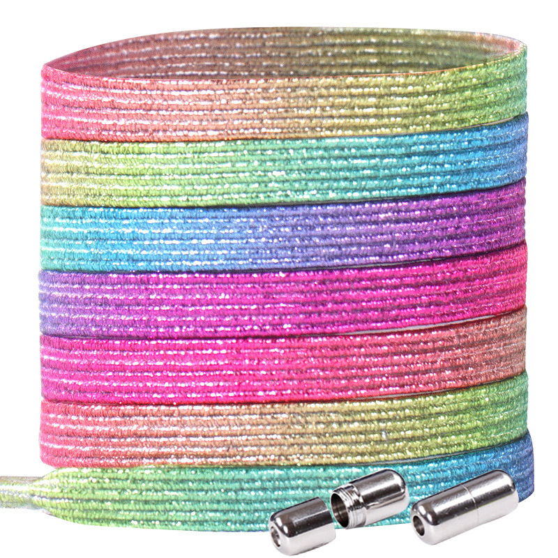 Shoe Accessories capsule buckle colorful elastic free tie elastic flat children's sports free tie fixed artifact