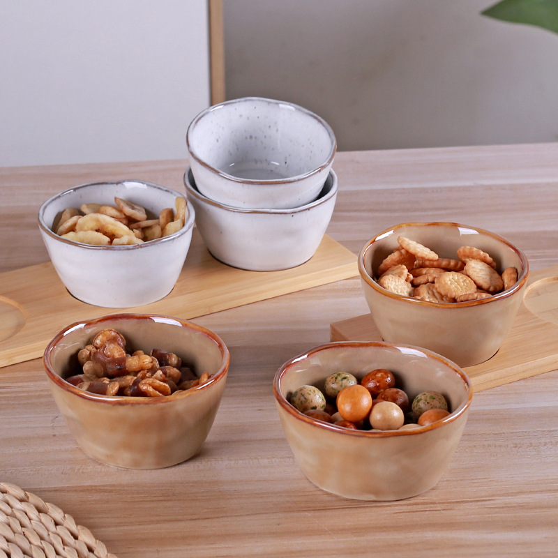 Creative Mini Ceramic Bowls 4 Piece Set For Restaurants Home Use Perfect For Snacks Desserts Nuts And Small Portions