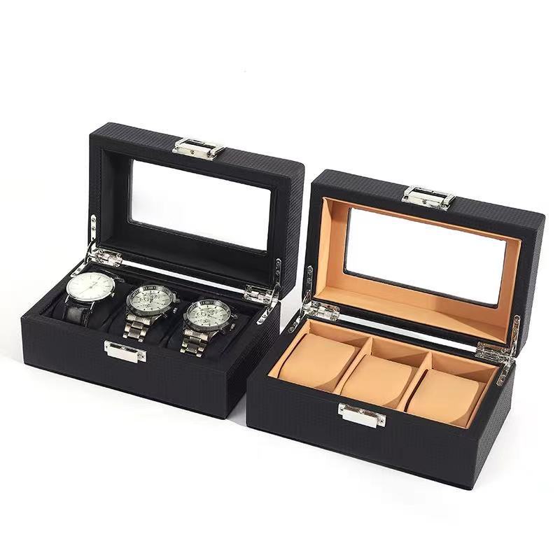 Watch Box Woven 3-digit Watch Storage Box Family Bracelet Display Box Watch Collection Box