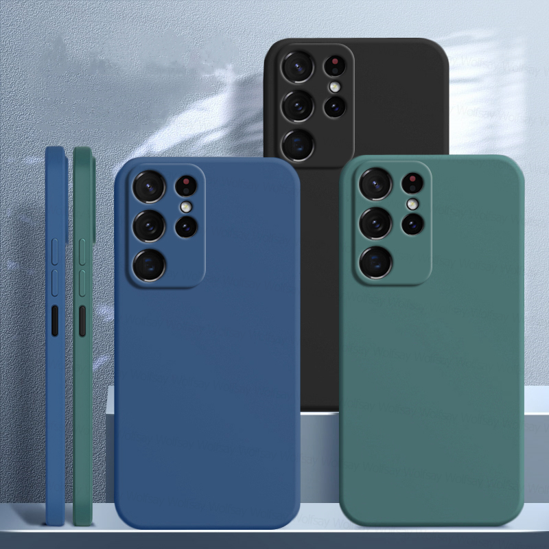 For Samsung Galaxy S22 Ultra Case Galaxy S20 S21 S22 Plus Ultra FE Cover Shockproof Liquid Silicone