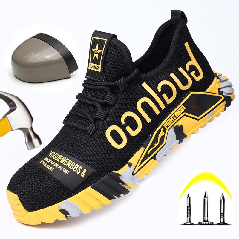 Fashion Men Sports Style Work Boots Puncture-Proof Safety Steel Toe Security Protective Shoes Indestructible shoes