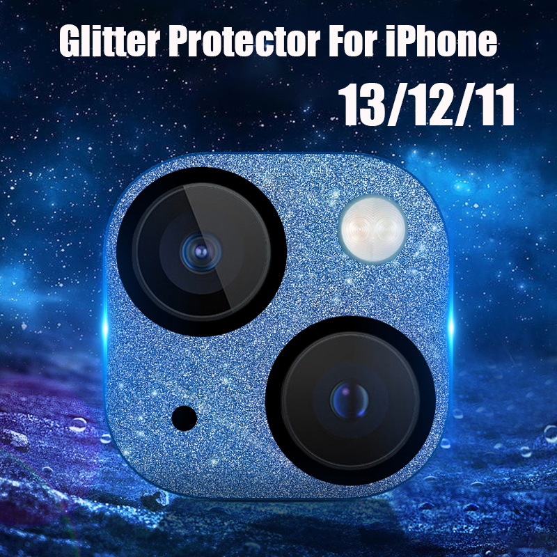 Glitter Camera Tempered Glass Screen Protector For iPhone 12 13 Pro Max Mini Diamond Camera Lens Protector For iPhone 11