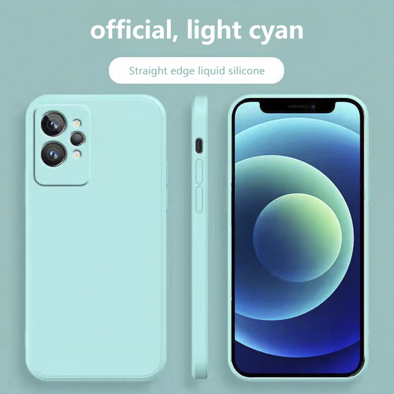 For Realme GT 2 Pro New Style Straight Edge Liquid Silicone Phone Case Ultra-thin All-inclusive Lens Anti-fall Protectio