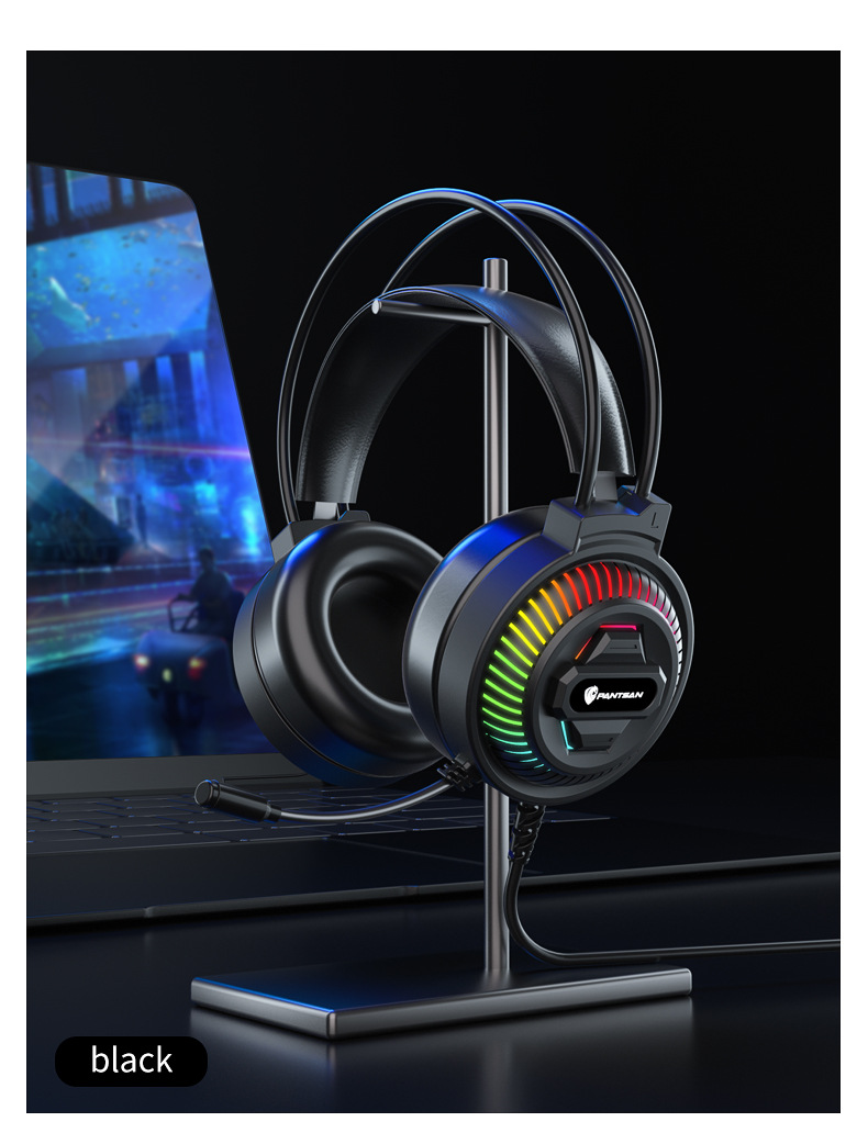 Elite Gaming Wired Headset - Hi-Fi Sound, 7.1 Surround Sound, RGB Lighting, Noise-Canceling Microphone, Compatible with PC and Mobile Gaming Consoles