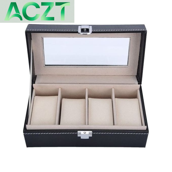 ACZT 4 Pieces Slot Pu Leather Watch Box/Storage Box/ Display Box.. Box/ Box.. Box/ Box.. Box/ Box..