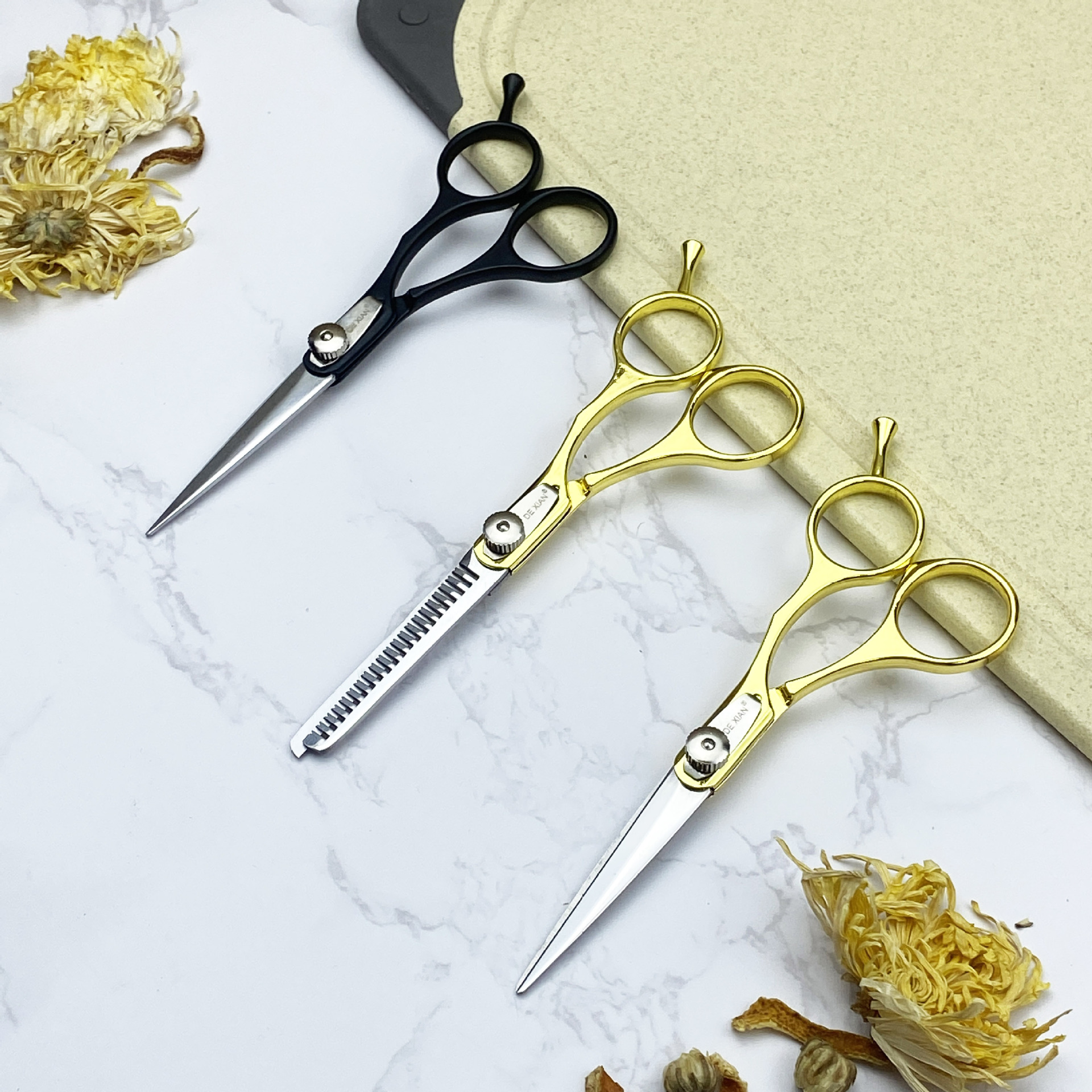 Home scissors Flat teeth scissors thin scissors Hair stylist hair tools for cutting bangs hair scissors