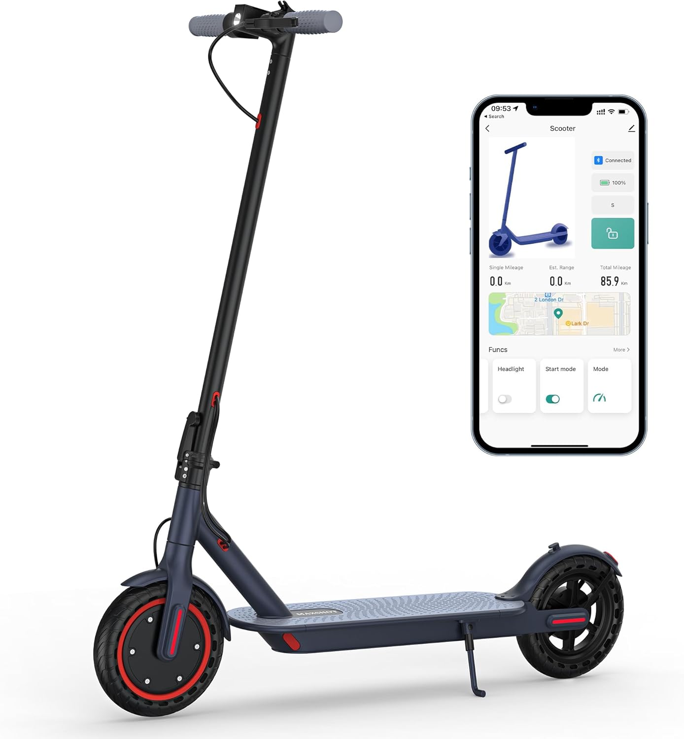 Electric Scooter for Adults, 8.5' Tires, 19Mph, 350W 8.5AH Motor, 21-28 Miles Range, Folding E-Scooter