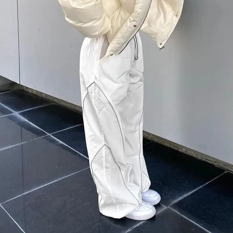 hot selling Black for Women Fashion White Straight Wide Leg Trousers Ladies Loose Long Female Y2K Cargo Pants Summer Streetwear