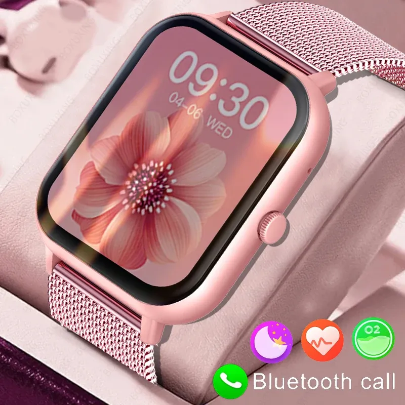 2024 Call Smart Watch Women Custom Dial Smartwatch For Android IOS Waterproof Bluetooth Music Watches Full Touch
