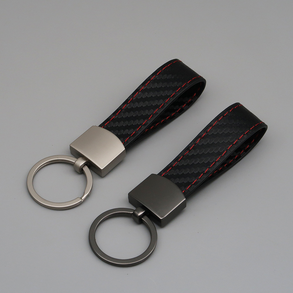 Carbon Fiber Car Key Chain Fashion Simple Car Metal Key Pendant