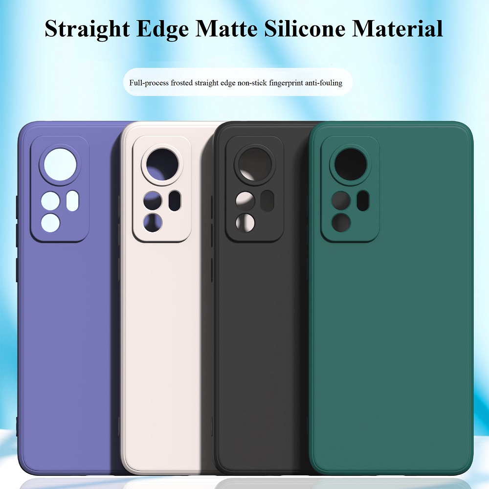 For Xiaomi 12 Pro Ultra Straight Edge All-inclusive Lens Mobile Phone Case Matte Soft TPU Cover Anti-scratch Protective