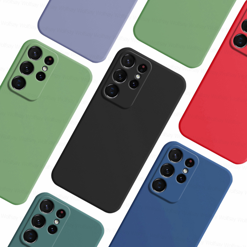 For Samsung Galaxy S22 Note Case Galaxy S20 S21 S22 Plus Note Cover Shockproof Liquid Silicone Phone