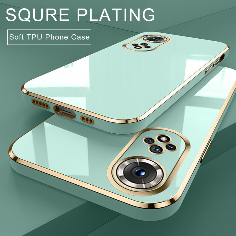 Luxury Plating Phone Case For Honor 50 Pro Soft TPU Shockproof Cover For Huawei Honor 50 Pro 50 SE Square Frame Silicone