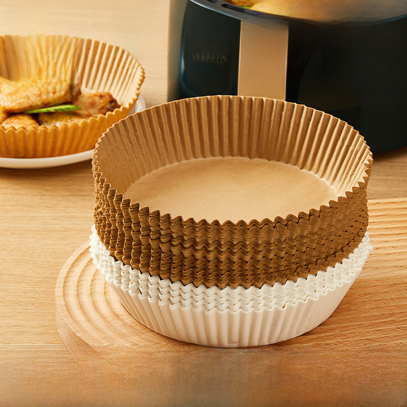 50pcs Special Paper for Air Fryer Round Non-stick Oil-absorbing Paper Household Food Silicone Oil Paper Baking Paper Tray Air Fryer Paper