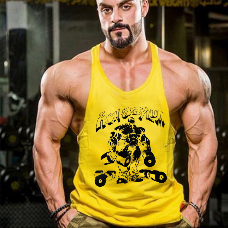 Men's Clothing Fitness Loose Training Shaped Slings Cotton Sports Hurdles Bodybuilding Thin Straps Vest