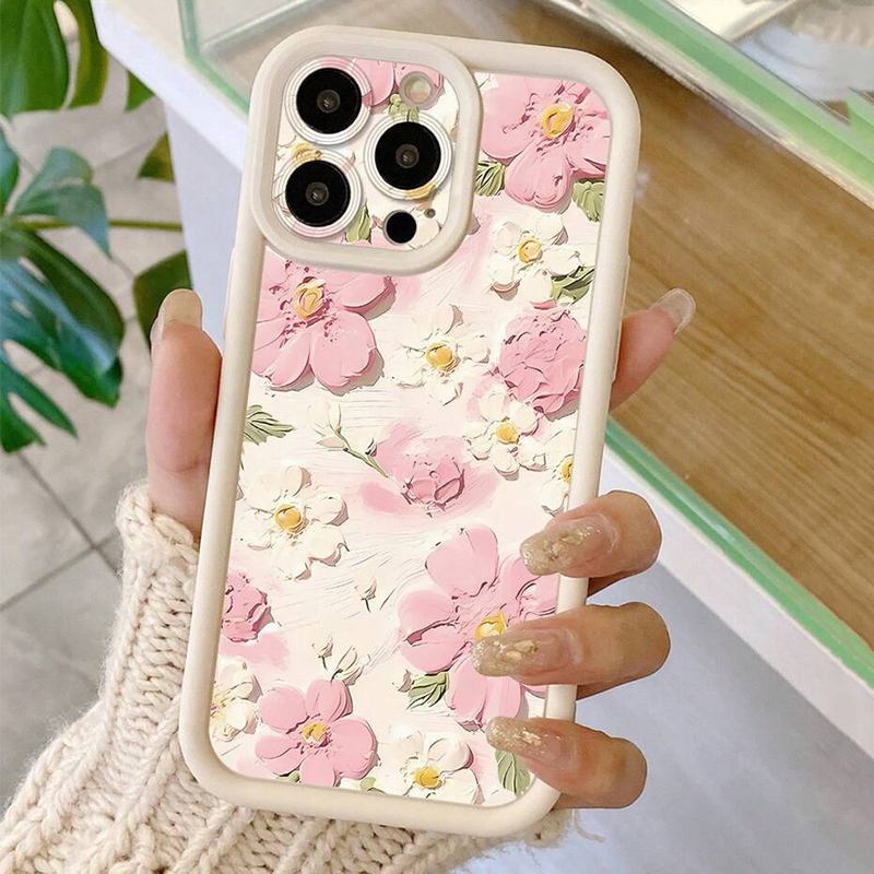 Summer Daisy Oil Painting Floral Pattern Phone Case For IPhone 16 Cases IPhone 15 13 11 12 14 Pro Max 16E 7 8 16 Plus SE2 Cover