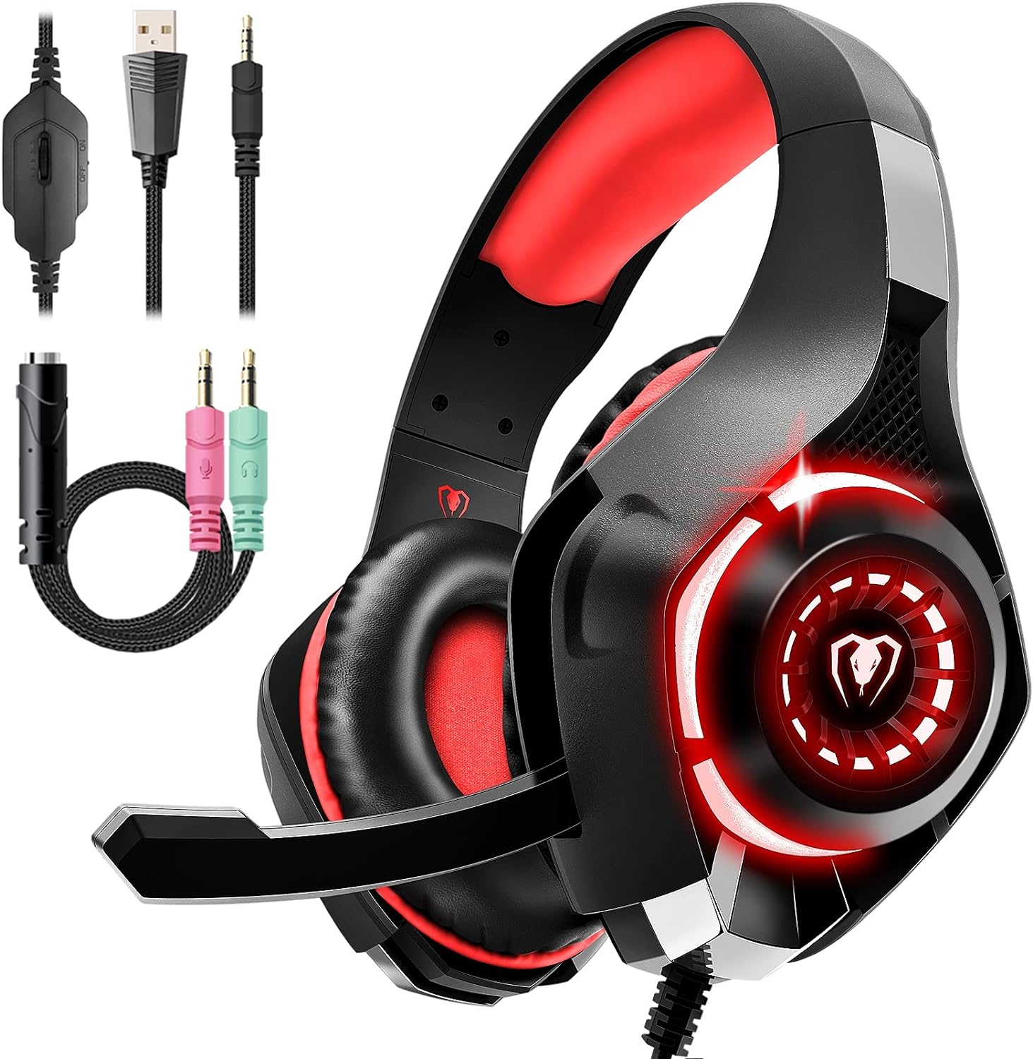 Gaming Headset For Ps4 Ps5 Xbox One Switch PC With Noise Canceling Mic, Deep Bass Stereo Sound
