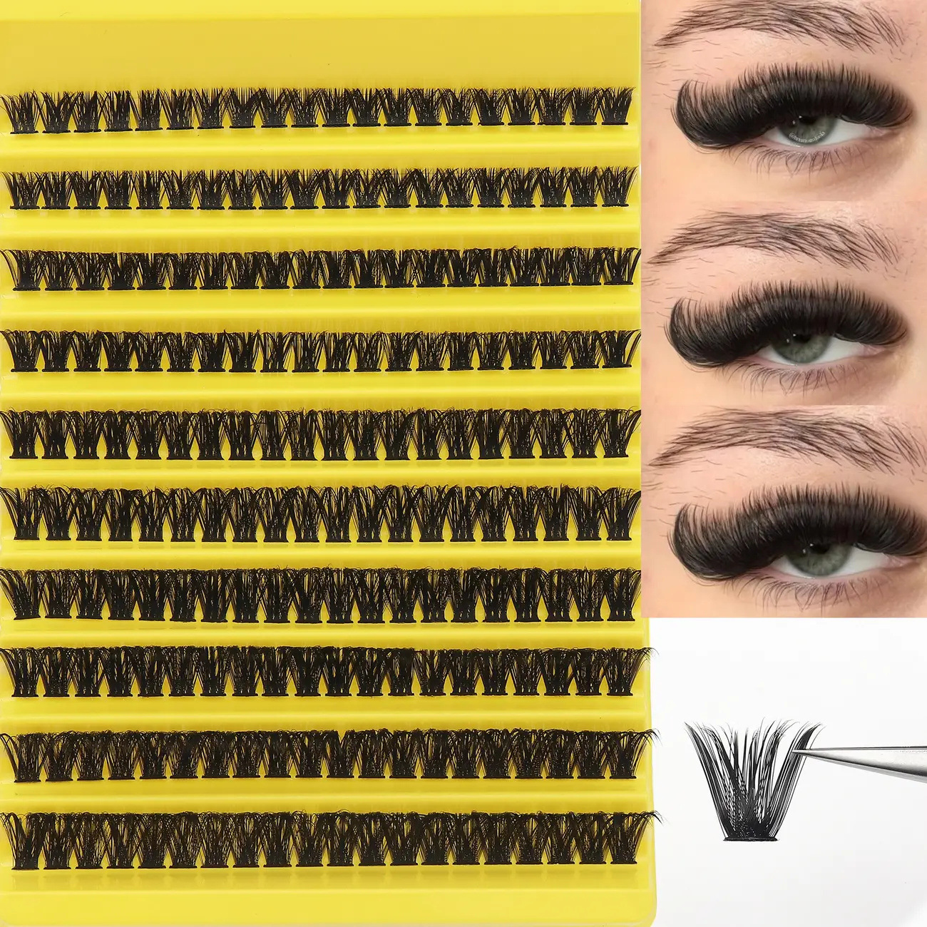 Eyelashes Set 30/40/80D Thick Curling 10 Rows Of Large Capacity Single Cluster DIY Self Grafted Segmented False Eyelashes