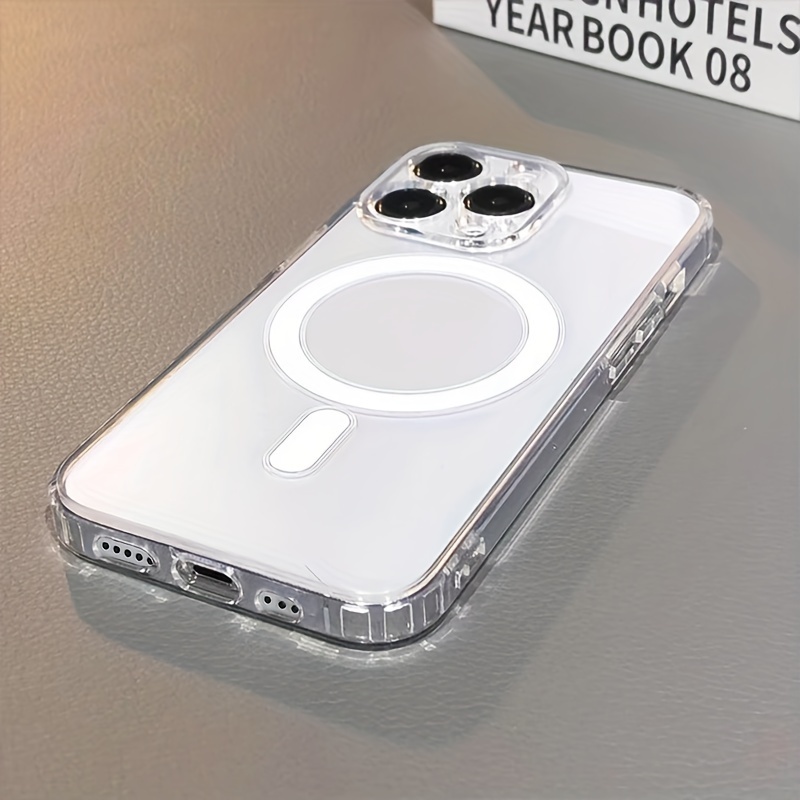 Magnetic Transparent Phone Case for iPhone (11/11 Pro/11Pro Max to 15/15 Pro/15 Plus/15 Pro Max) - Simple & Fashionable, Wireless Charging Compatible