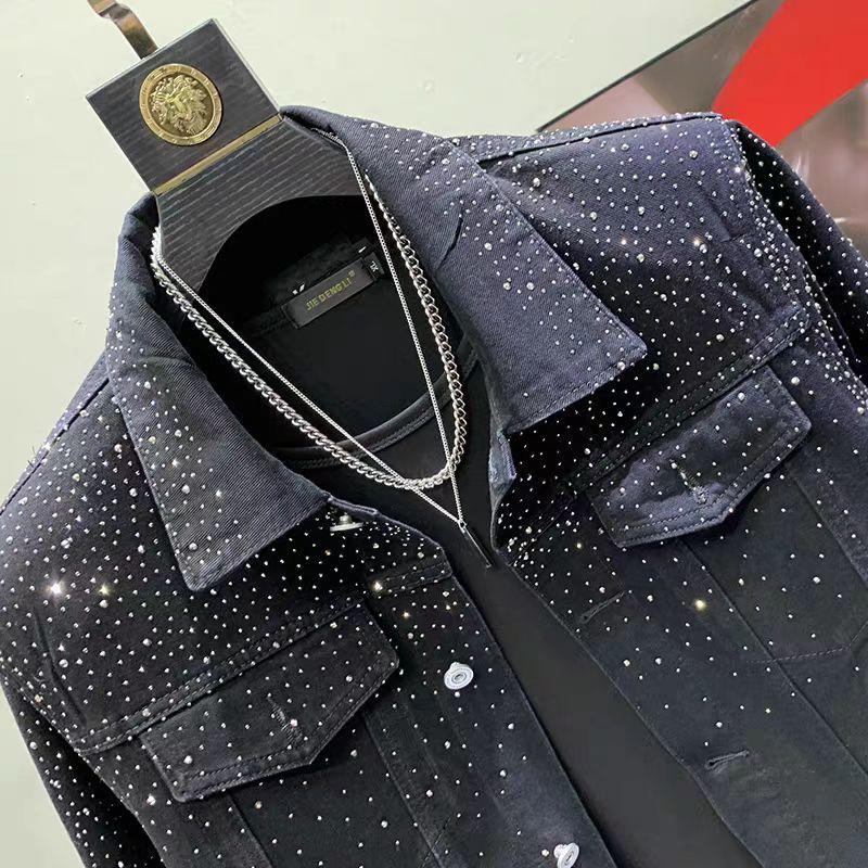 Herrenbekleidung High-End-Jacke Herren Frühling und Herbst Neue heiße Diamant-Reversjacke Herrenmode Markenoberteile