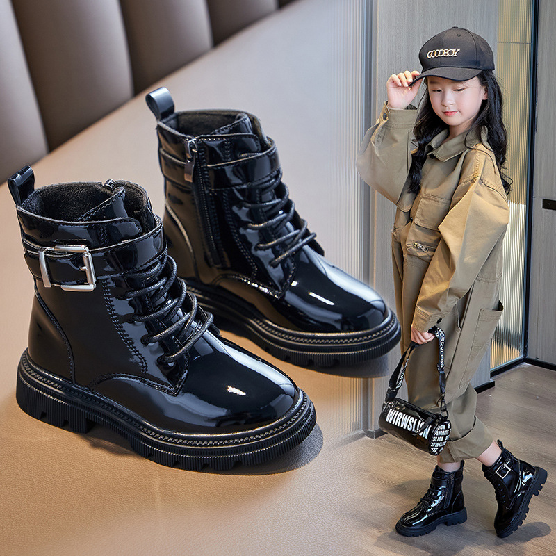 Kids Shoes Children's Martin Boots Girls' Leather Boots New Models For Medium And Large Children's Baby Leather Children's Short Boots