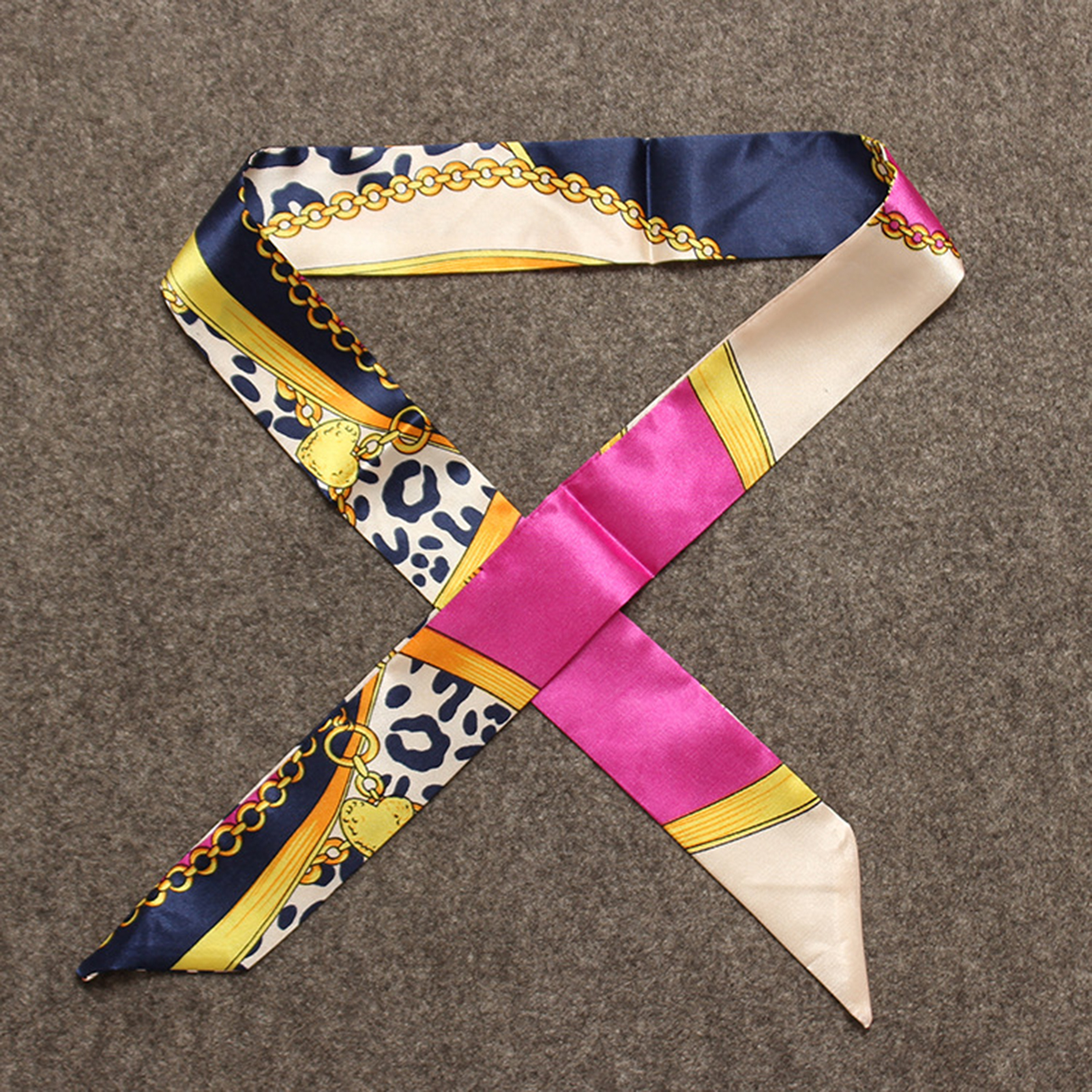 Drivedirect Fashion Women Bohemian Style Printing Scarf Handbags Handle Wrap Ribbon Headband