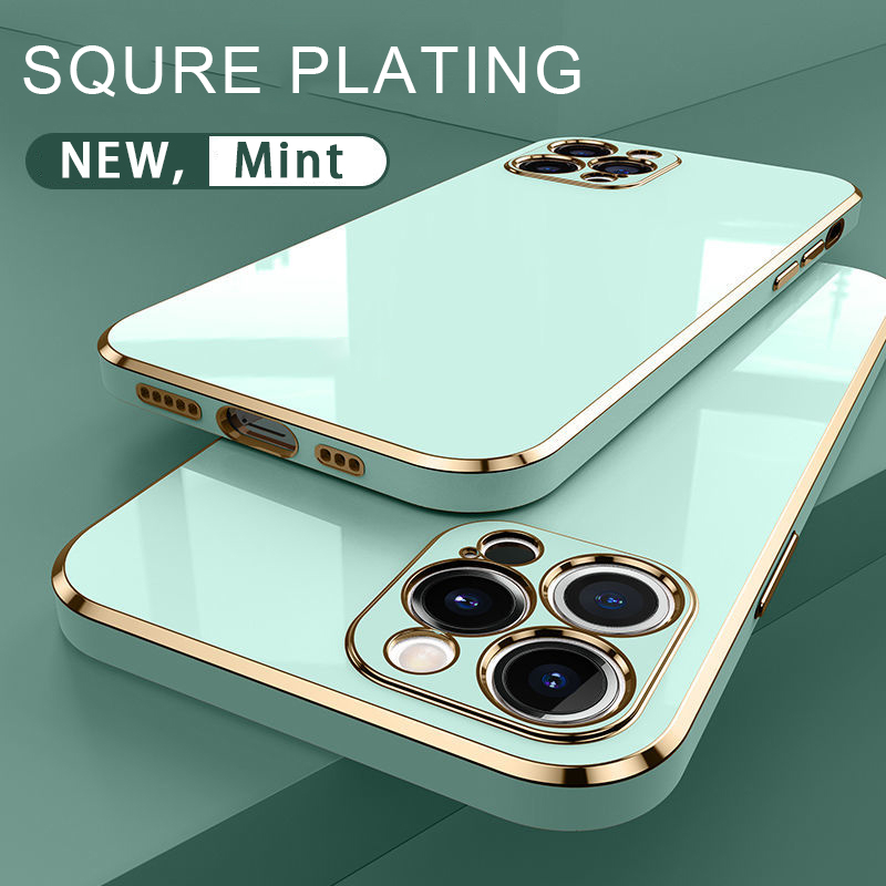 Luxury Plating Phone Case For iPhone SE 2022 Square Silicone Cover On For iPhone SE 2022 Camera Protection Case For SE 2