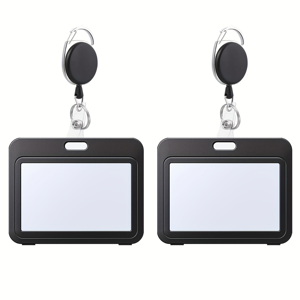 Badge ID Card Holder Oval Easy Pull Horizontal Card Holder Campus Card Nurse Tag Protective Cover