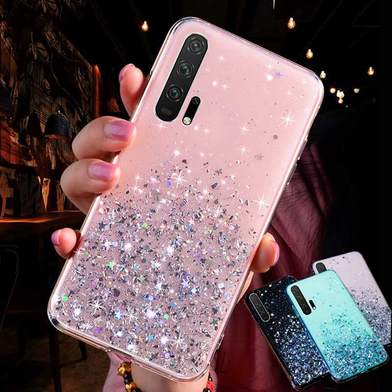 For Huawei P50 Pro P30 P20 P40 Lite Case Bling Glitter Cover Huawei Honor 50 SE 10i 10 Lite 8X 20 Pro 9X Mate 20 Lite Ph