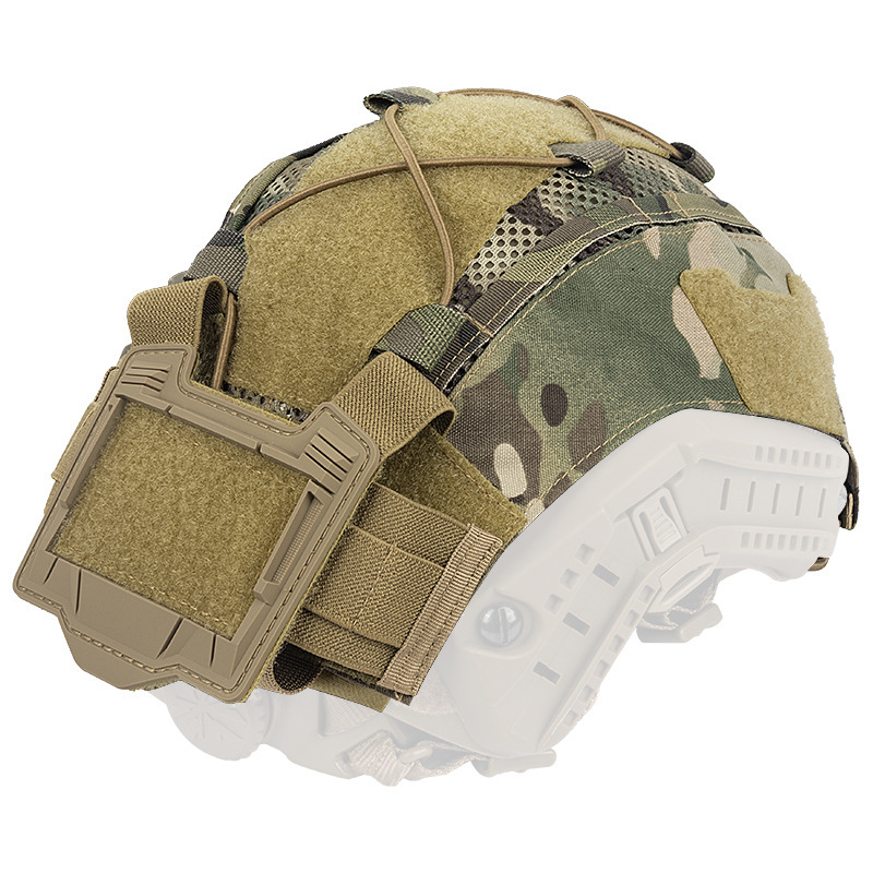 Tactical Helmet Cover With Battery & Counterweight Pouch – 500D Nylon Camouflage For Military & Airsoft, Universal Fit For FAST Helmets
