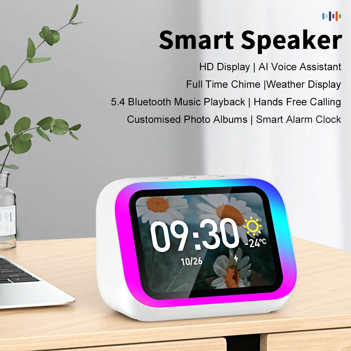 TF26 Pro Smart Speaker For Bluetooth Connection Voice Call Smart Speaker Large Screen Display