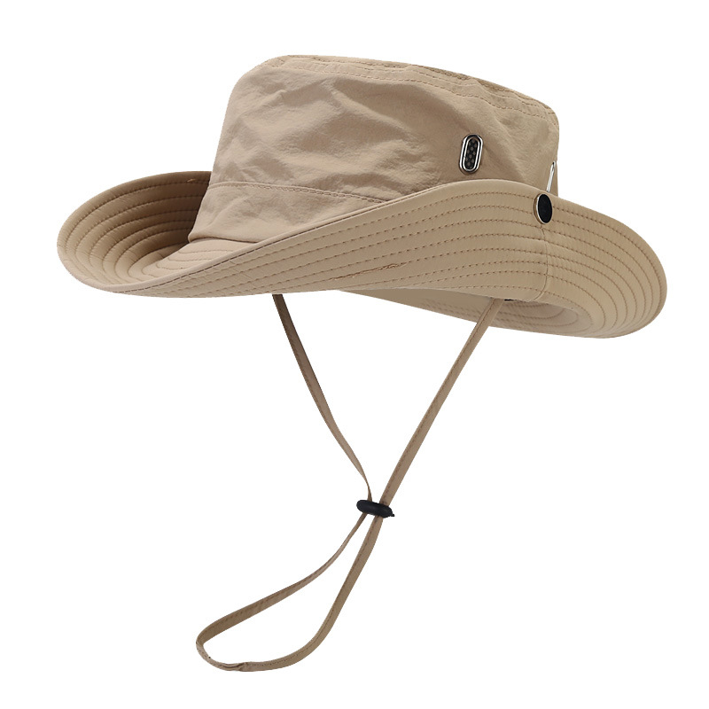 Unisex Quick-drying fisherman hat Outdoor camping trekking hat rope climbing hat Western cowboy hat men large overhang Trekking hat lady