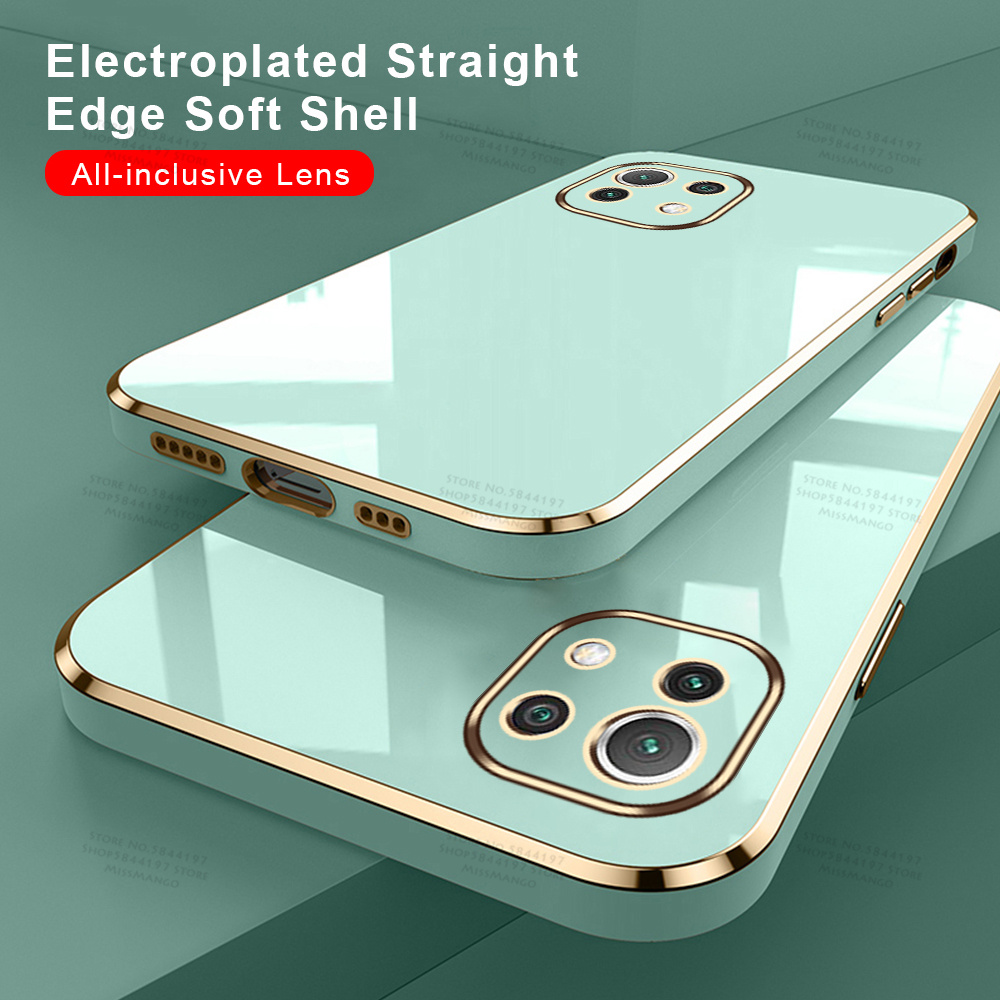 Luxury Electroplated Cover Case For Xiaomi Mi 11 Lite 5G Soft Silicone Lens Protection For Xiaomi